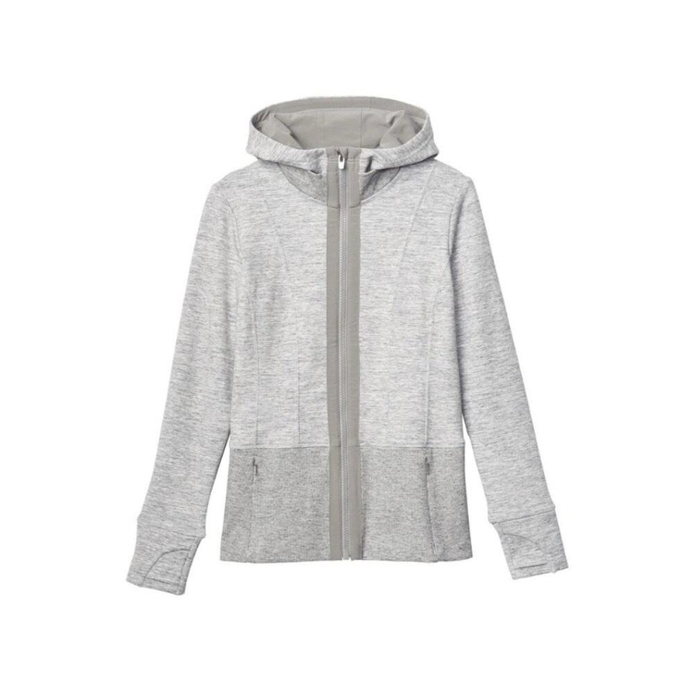 Athleta Fitted Victory Hoodie Heather Gray XS Active Outdoor Yoga Casual Grey - Picture 12 of 13